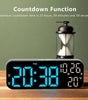 USB & Battery Digital Wall Clock – Large LED Display with Temperature, Date & Week, Multifunctional Alarm for Home