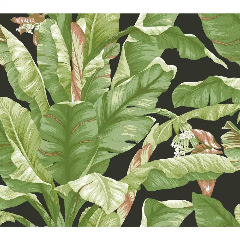 Banana Leaf Blue/Green Premium Peel and Stick Wallpaper Roll (Covers 45 sq. ft.)