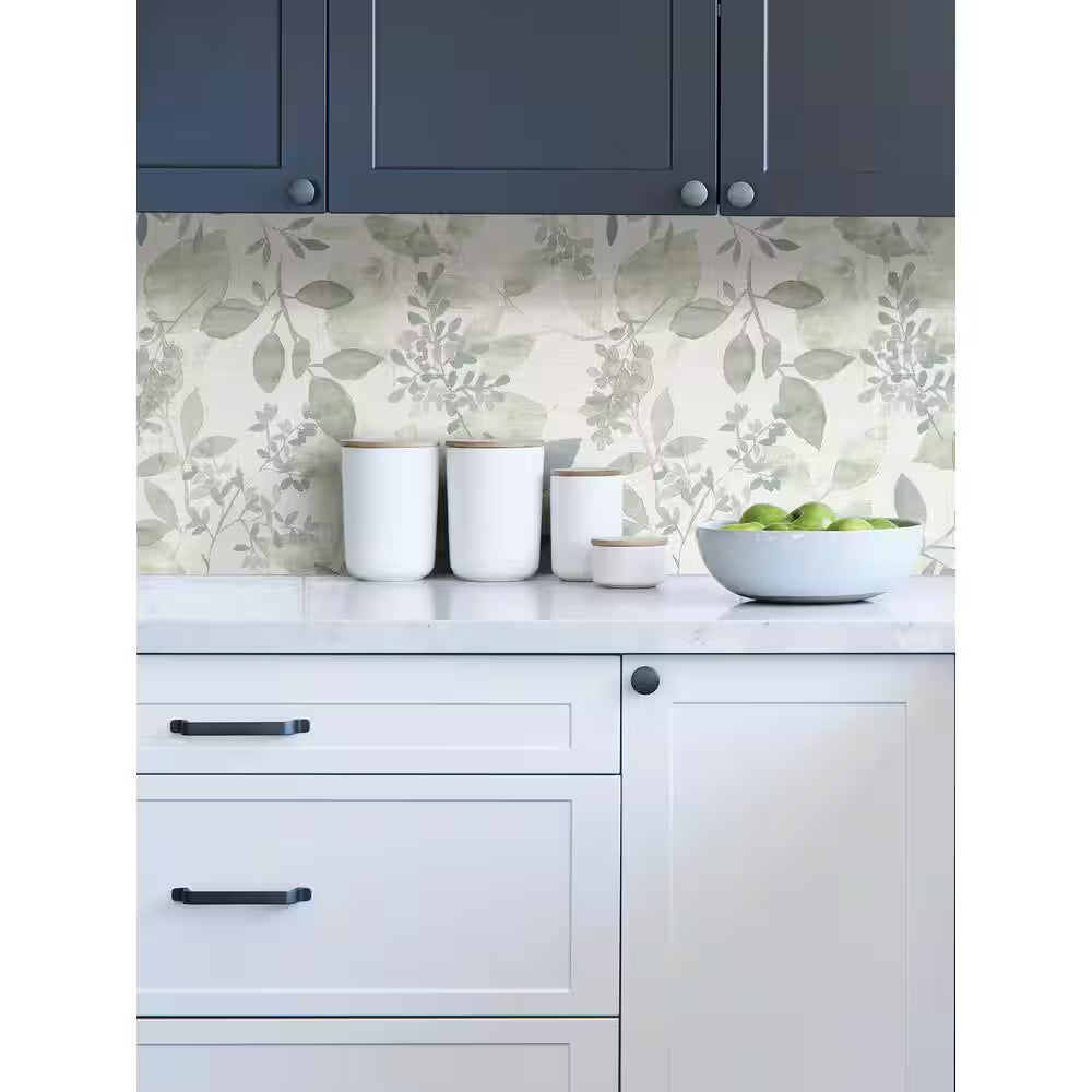 Breezy Green Vinyl Peel and Stick Wallpaper