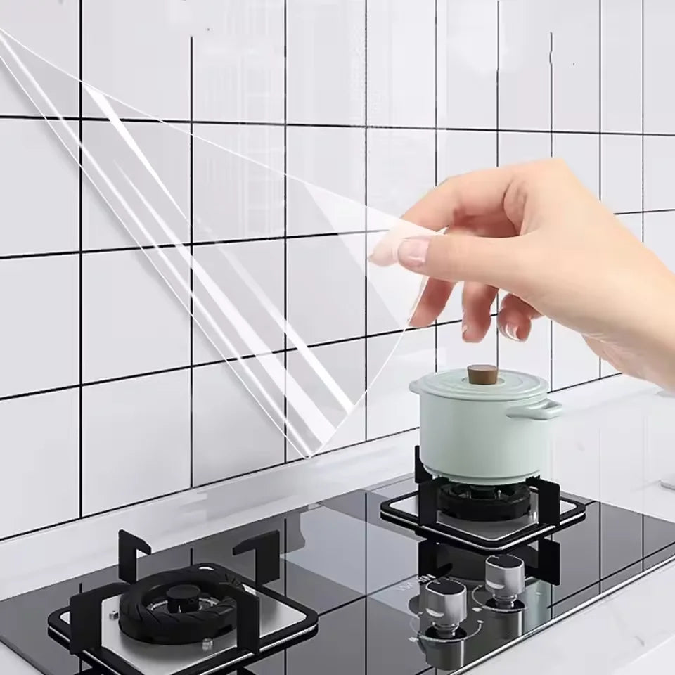 Kitchen oil-proof wall sticker wall protection film stove cabinet heat-resistant self-adhesive waterproof decorative film