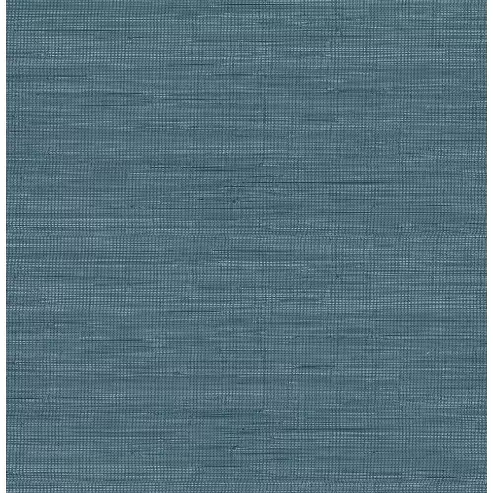 Blue Luxe Faux Grasscloth Vinyl Peel and Stick Wallpaper Roll