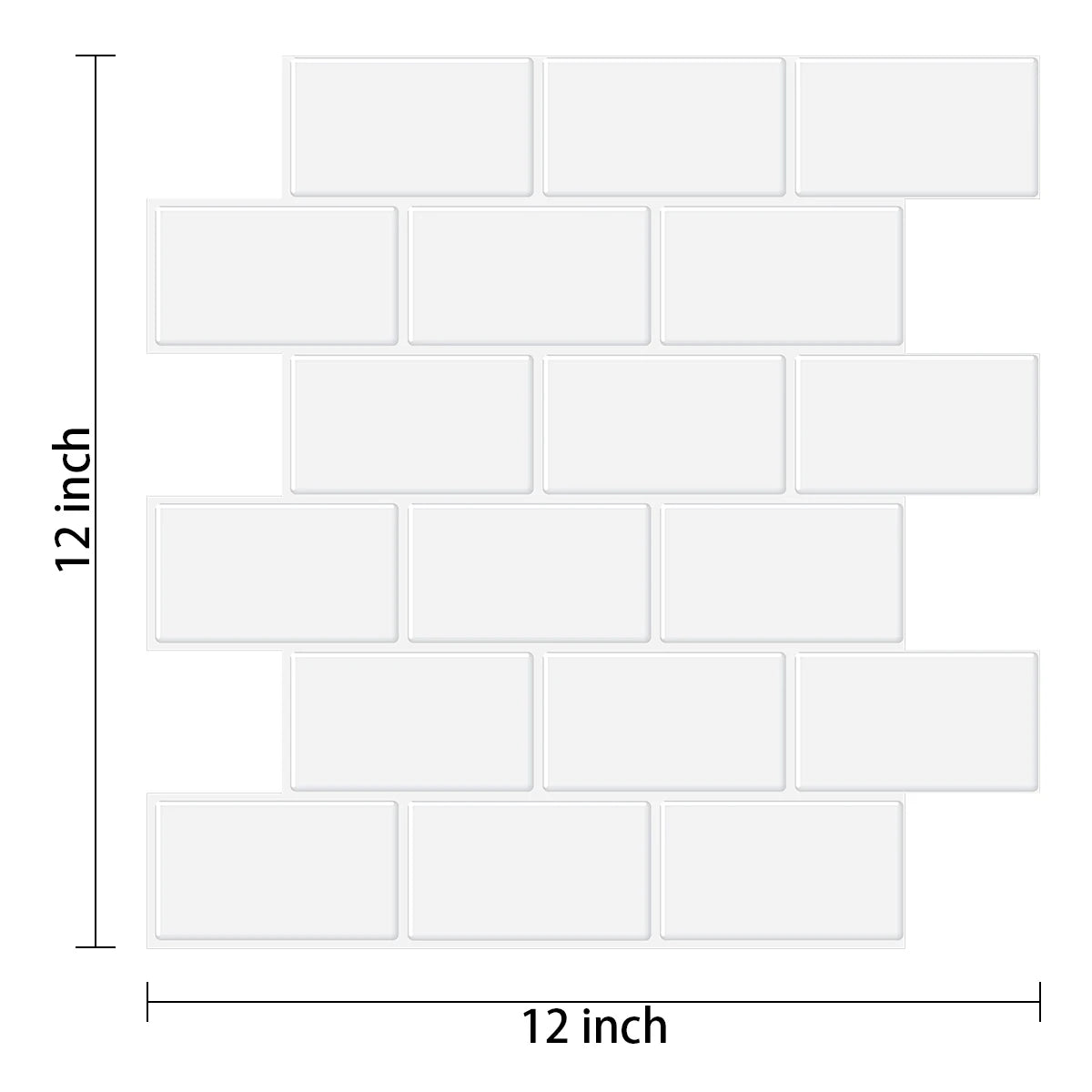 Heat-Resistant 3D Subway Brick Peel and Stick Kitchen Backsplash Tile Stickers