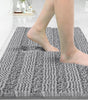 Extra Thick Bathroom Rug Mat – Super Absorbent, Non-Slip, Quick-Dry Luxury Microfiber Chenille Bath Mat, Plush Washable Soft Shower Carpet, 24" × 17"