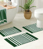 Green Bathroom Rug Set, 3-Piece Ultra Soft Non-Slip Chenille Bath Mats, Plush Absorbent Toilet & Floor Mats