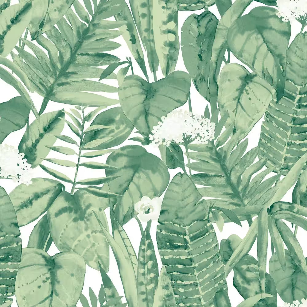 Jungle Green Tropical Vinyl Peel and Stick Wallpaper Roll (Covers 28 Sq. ft.)