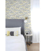 Buttercup and Grey Cyprus Blossom Vinyl Peel and Stick Wallpaper Roll 30.75 sq. ft.