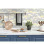 Buttercup and Grey Cyprus Blossom Vinyl Peel and Stick Wallpaper Roll 30.75 sq. ft.