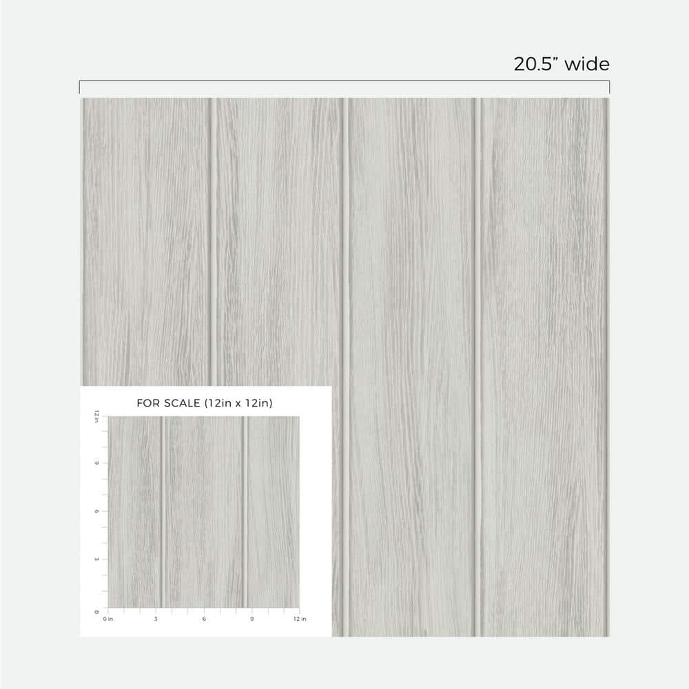 Weathered Grey Wood Panel Vinyl Peel and Stick Wallpaper Roll (Covers 30.75 sq. ft.)