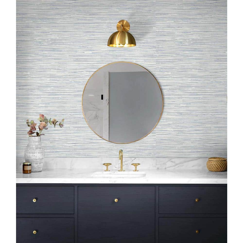 Dove Grey Faux Grasscloth Vinyl Peel and Stick Wallpaper Roll (30.75 sq. ft.)