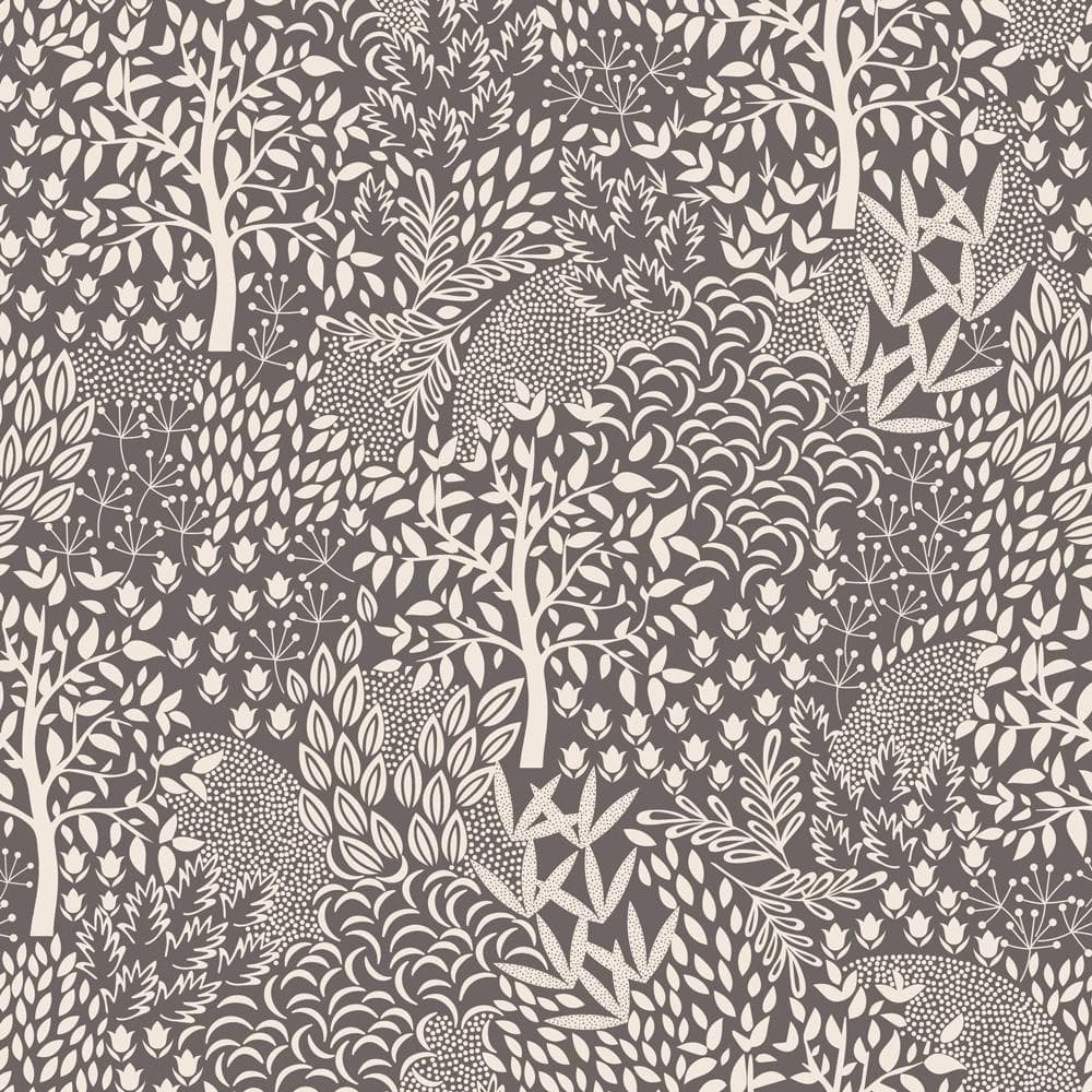 Mythical Grey Woodland Fantasy Vinyl Peel and Stick Wallpaper Roll (Covers 28 sq. ft.)