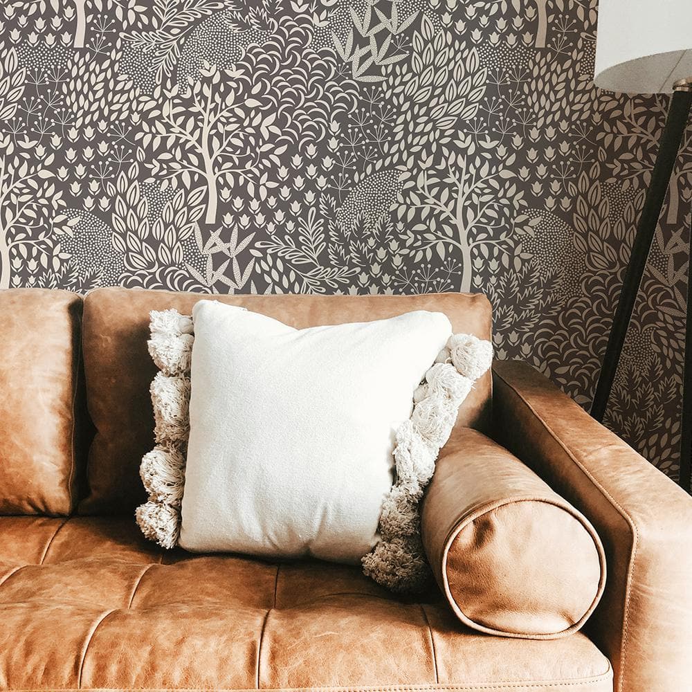Mythical Grey Woodland Fantasy Vinyl Peel and Stick Wallpaper Roll (Covers 28 sq. ft.)