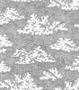 Block Print Grey Cloud Vinyl Peel and Stick Removable Wallpaper Roll