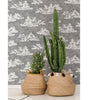 Block Print Grey Cloud Vinyl Peel and Stick Removable Wallpaper Roll